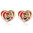 Rose gold colourful heart stud earrings