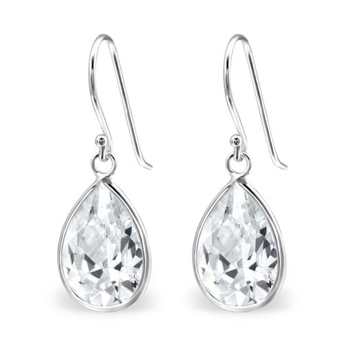 925 Sterling Silver CZ Drop hook earrings