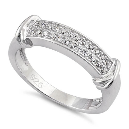 S/S Double Row Clear CZ Ring