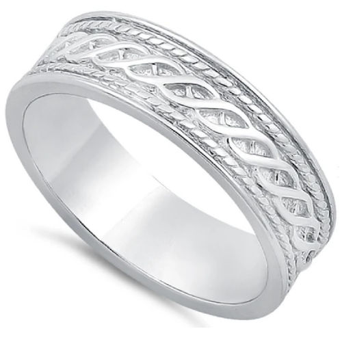 Sterling Silver Twist Eternity Band Ring