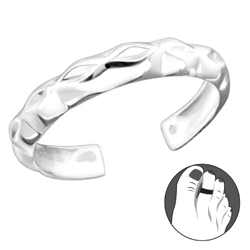 Sterling Silver Geometric Pattern Toe Ring
